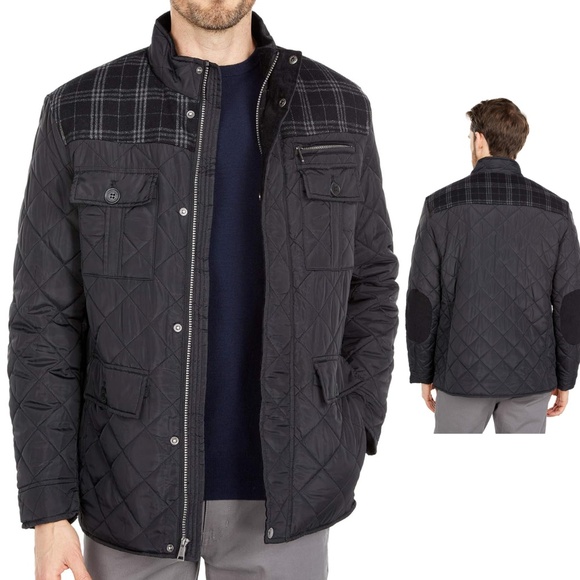 Cole Haan Essential Quilt Mixed Media Multi Pocket Jacket Black Men's Size XL - Picture 17 of 17
